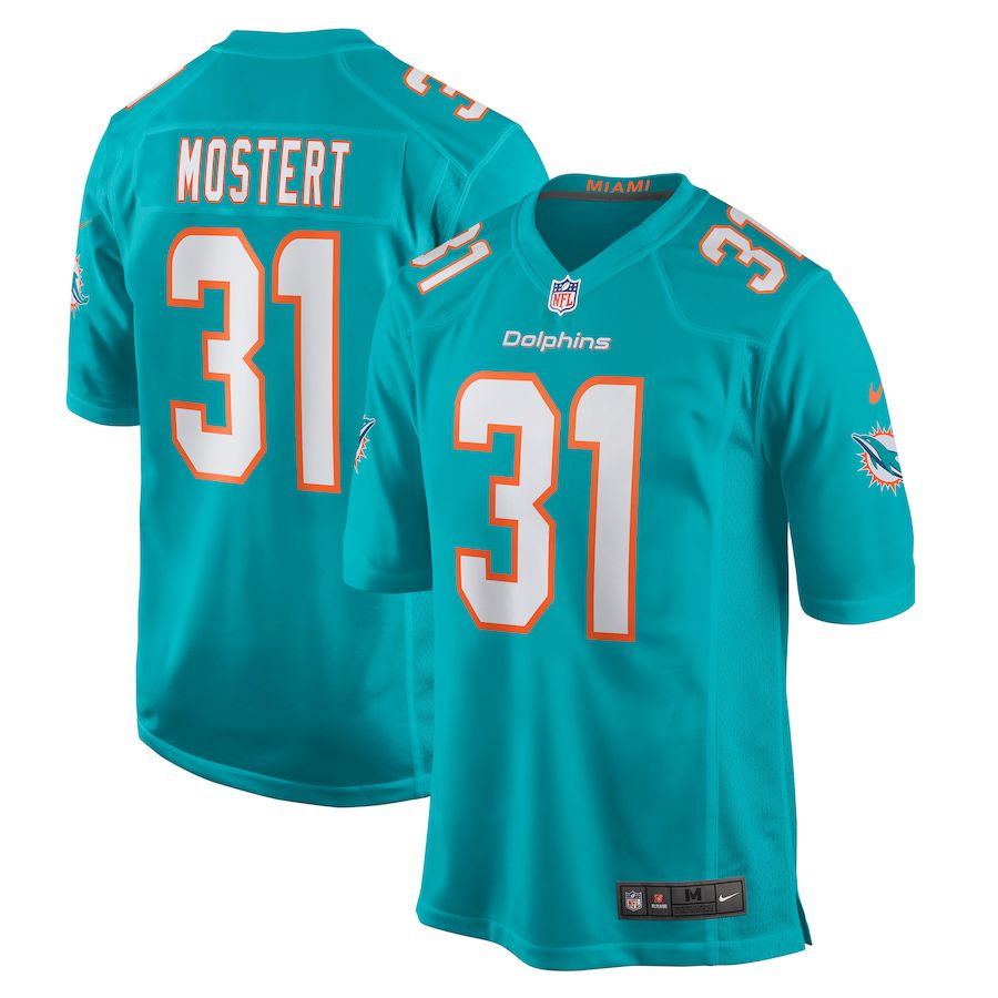 Men Miami Dolphins #31 Raheem Mostert Nike Aqua Game NFL Jersey